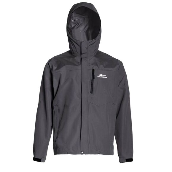 Grundens Gage Storm Surge 2.5 Layer Black Zip Front Nylon Hooded LS Jacket SZ S - Picture 1 of 11